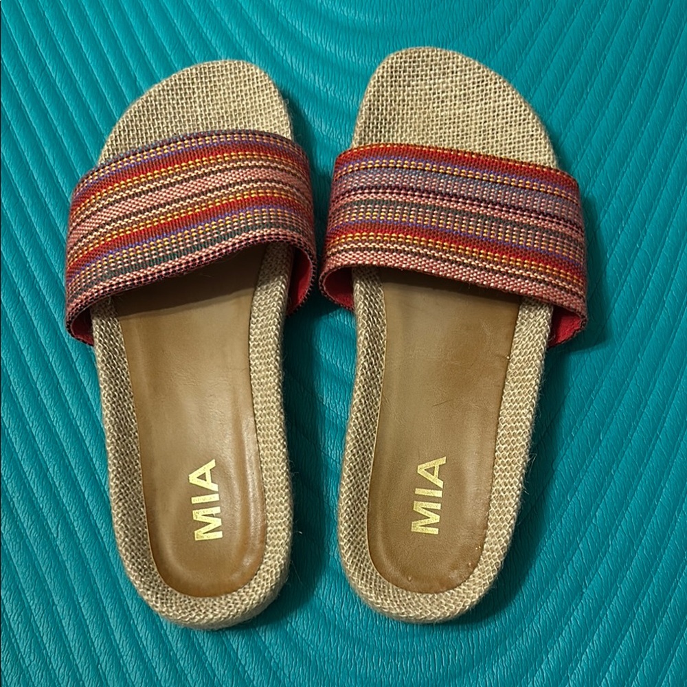 MIA Women's Multicolor Slide Sandals - Size 8